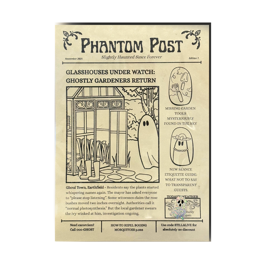 Phantom Post Inkleurkrant - Maandelijkse Mini Krant met Kleurplaten - Studio AM:PM