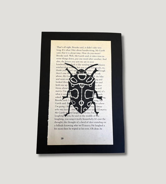 "Paper Beetle" Original Linoprint | A5