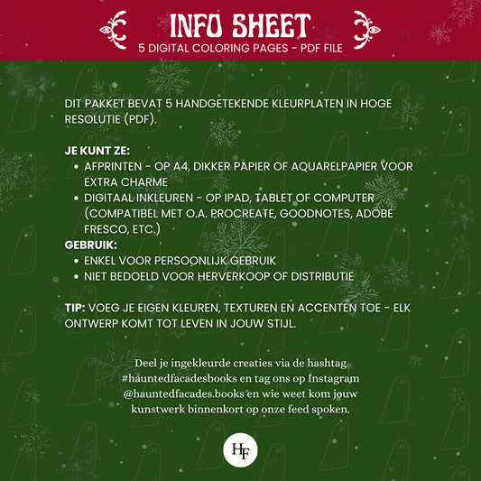 5 DIGITAL COLORING PAGES - COSY WINTER