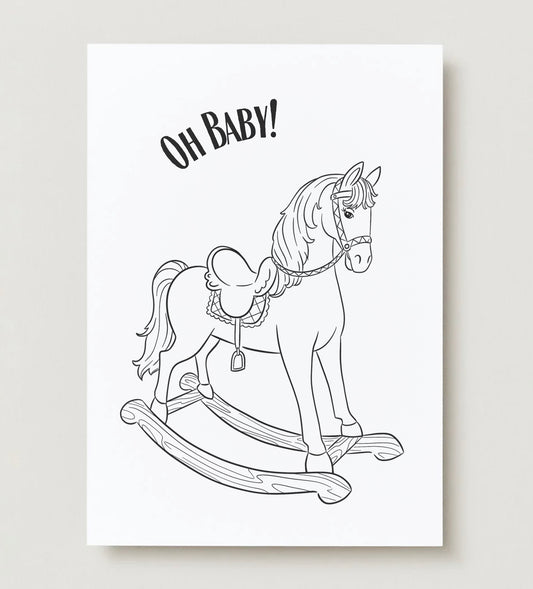 “Oh Baby!” - Coloring Greeting Card